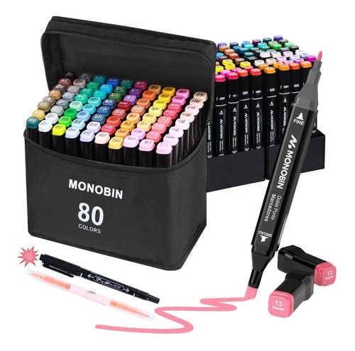 Marcadores doble punta por 80 Unidades