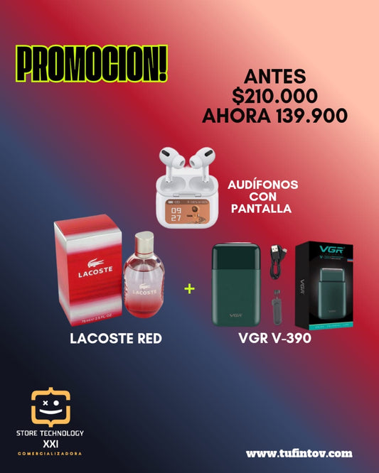 Combo de Perfume + AirPods de pantalla + Shaver VGR
